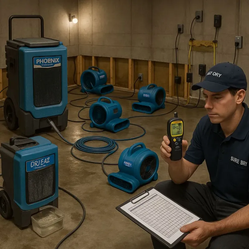 Structural Drying and Dehumidification process in Merryville, LA